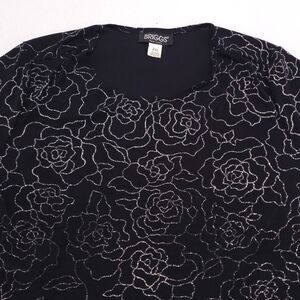 Briggs New York Casual Crew Neck Short Sleeve Shirt Womens Size 2XL Black